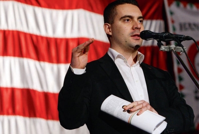 Gabor Vona, chef du parti Jobbik, tient un discours antisystème et antiélites.